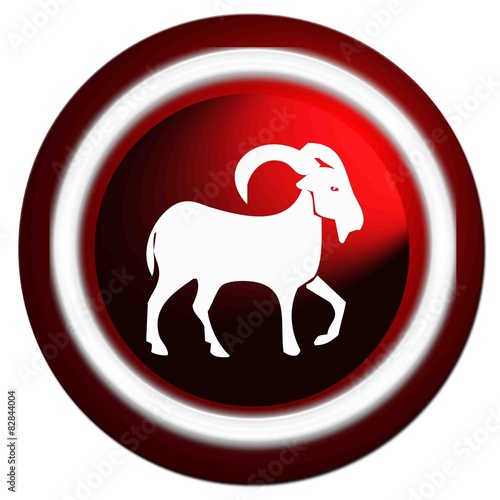 Zodiaque capricorne rond rouge