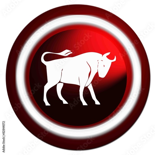 Zodiaque taureau rond rouge