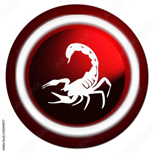 Zodiaque scorpion rond rouge