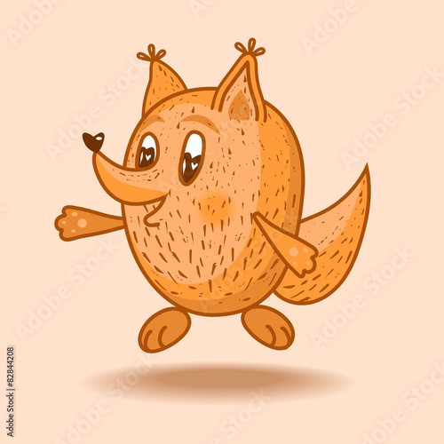 Vector illustration bouncing fox.