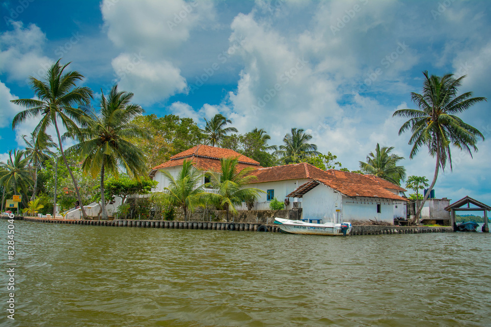 Temple on an island in Maadu river, Sri Lanka