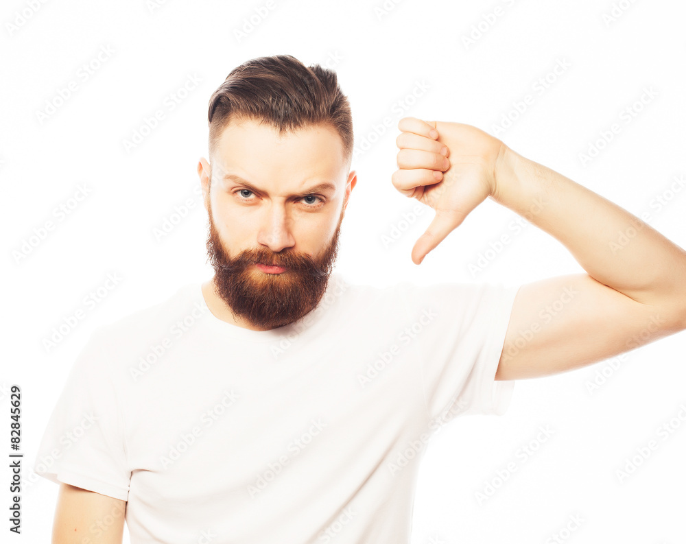 young man doing bad signal young man doing bad signal