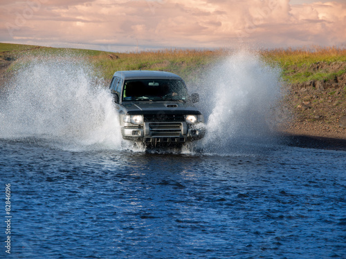 Fording offroad car