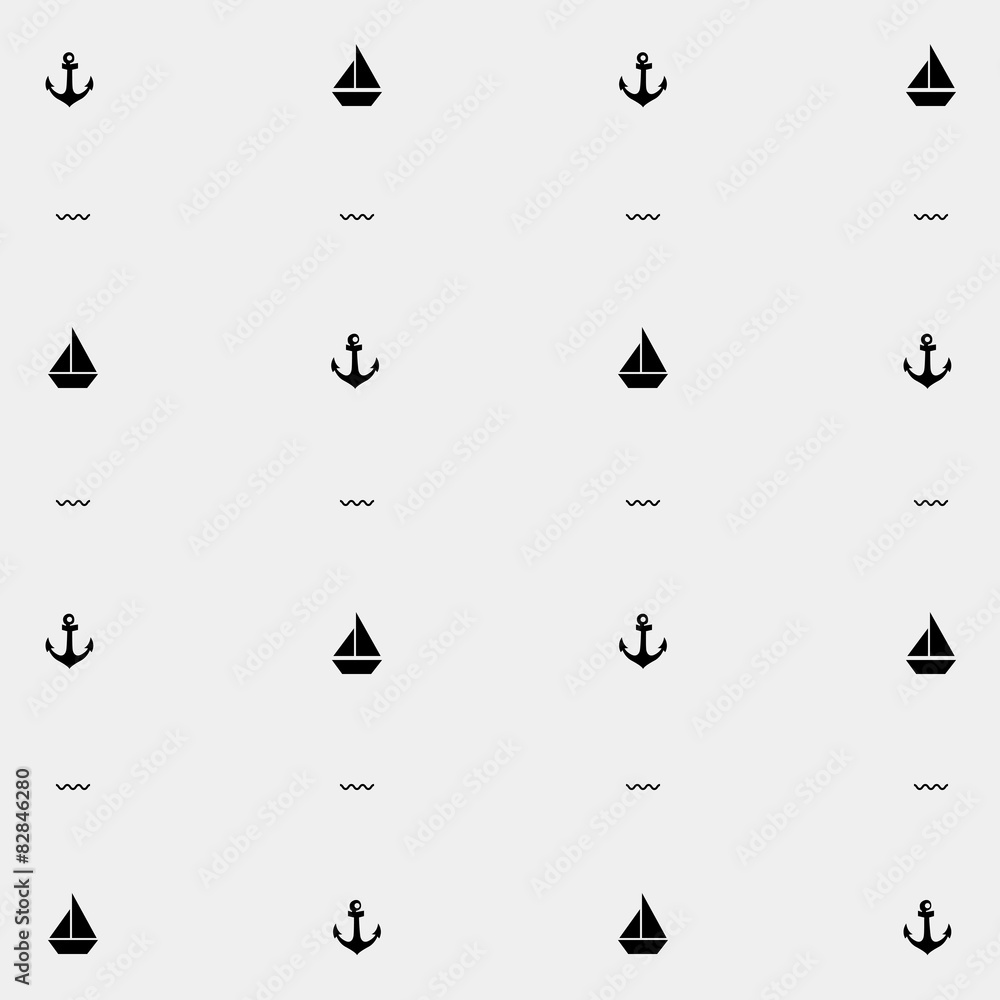 Obraz premium Marine anchor and ship pattern
