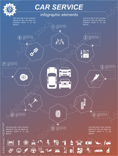 Car service, repair Infographics