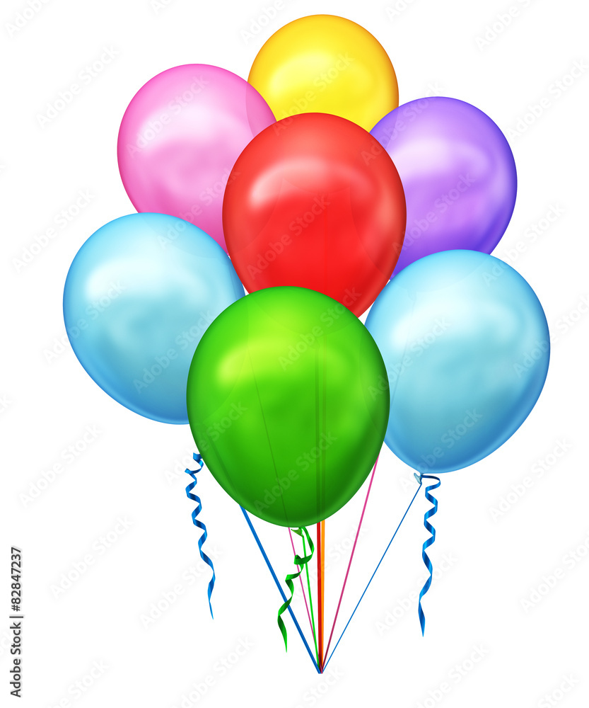 Set of colorful balloons isolated on a white background Set of colorful balloons isolated on a white background