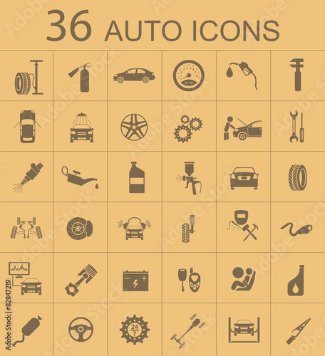 Set of car service icons