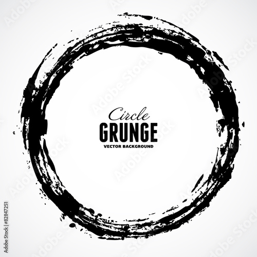 Vector ink grunge circle frame