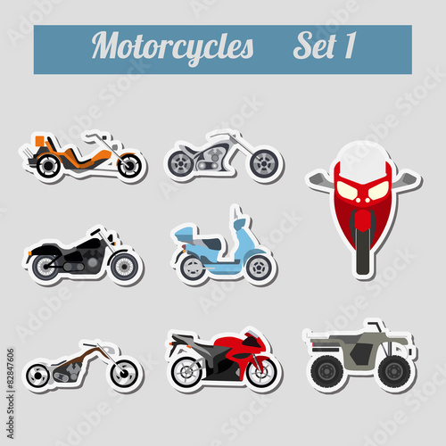 Set of elements motorcycles for creating your own infographics o