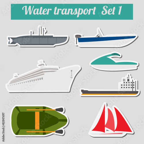 Set of water transport icon for creating your own infographics