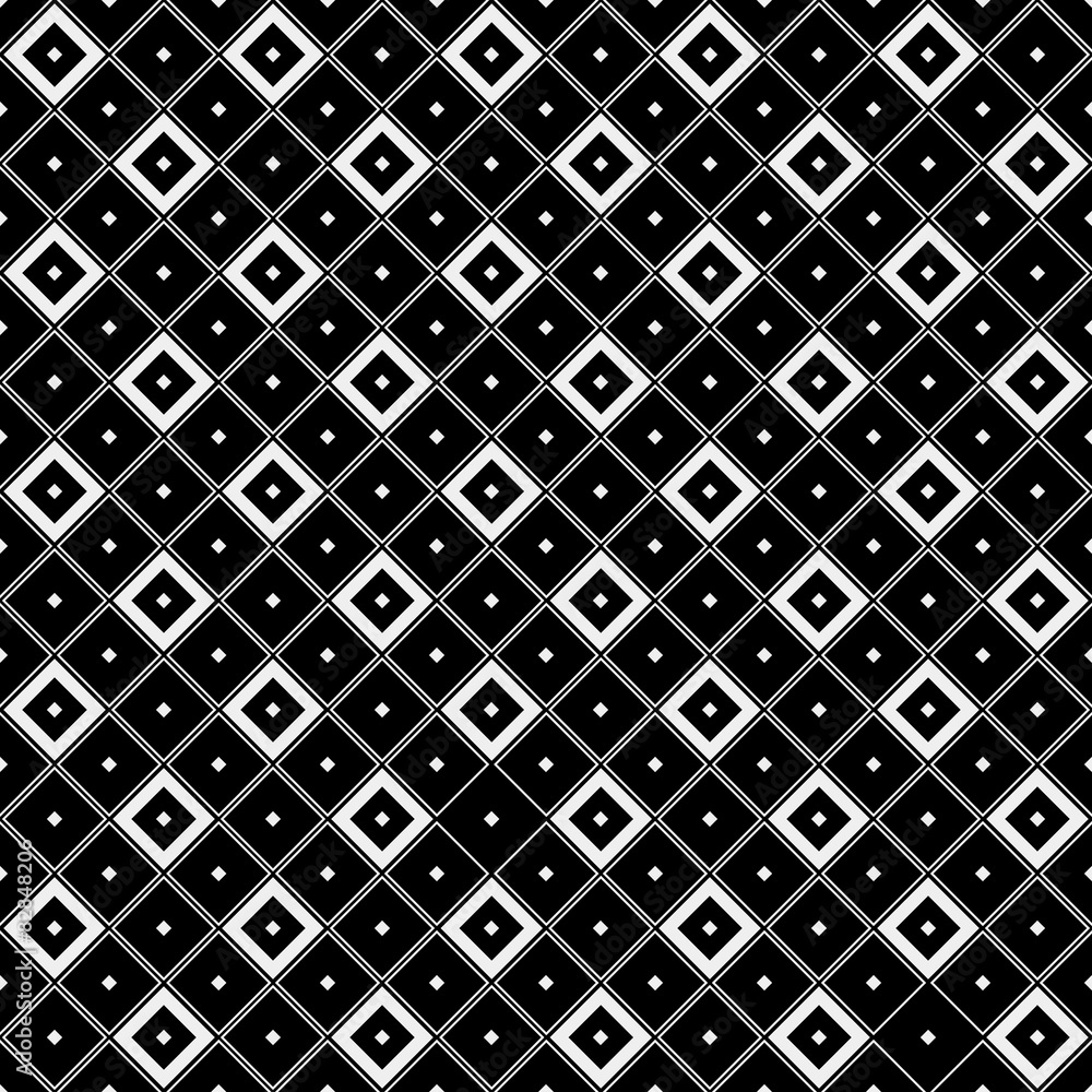 Abstract minimalistic black and white pattern rhombus