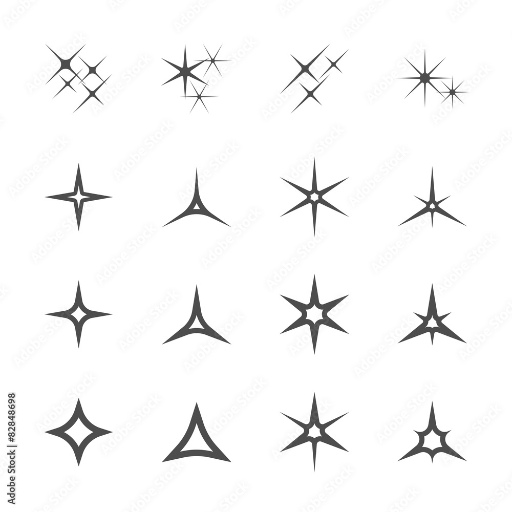 sparkles icon set 4, vector eps10 sparkles icon set 4, vector eps10