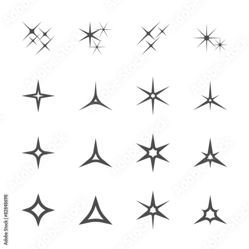 sparkles icon set 4  vector eps10