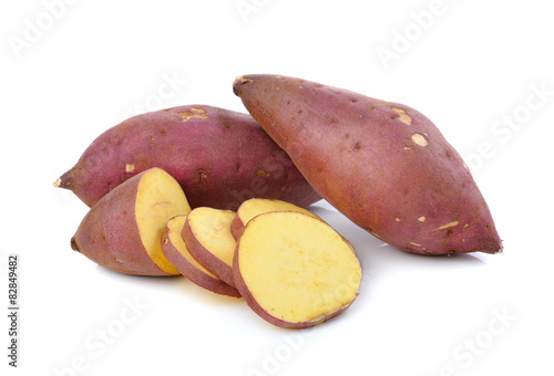 sweet potato on the white background