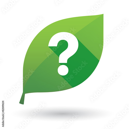 Green leaf icon with a question sign