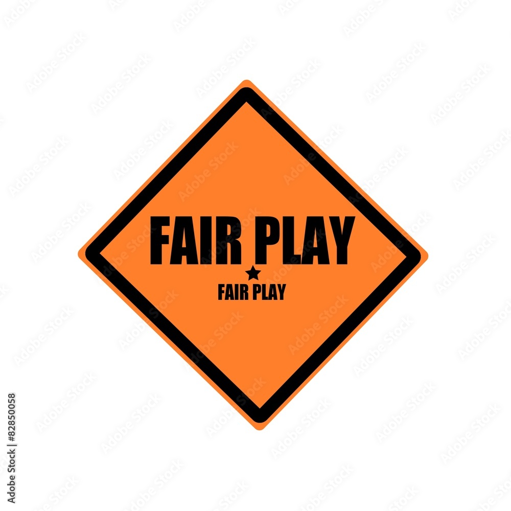Fair play black stamp text on orange background Fair play black stamp text on orange background