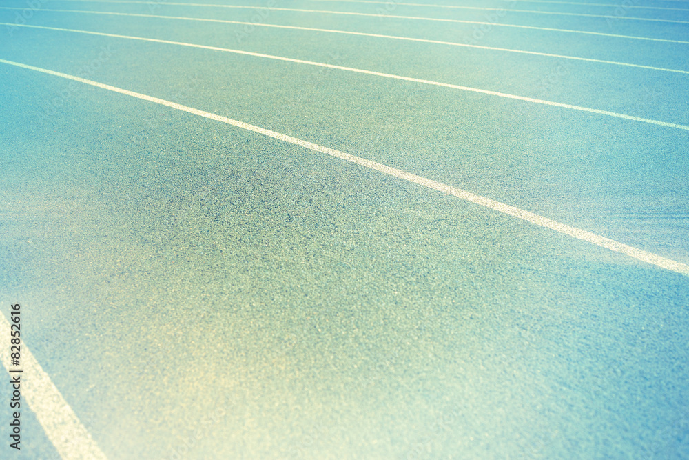 background of blue track for running at stadium