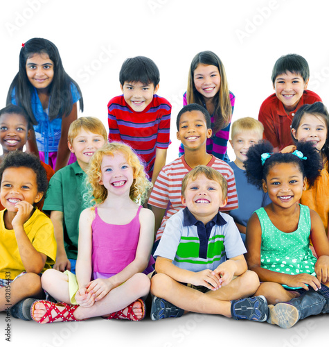 Ethnicity Diversity Gorup of Kids Friendship Cheerful Concept photo