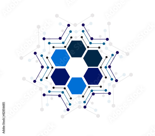Vector design hexagon Network technology medical background.