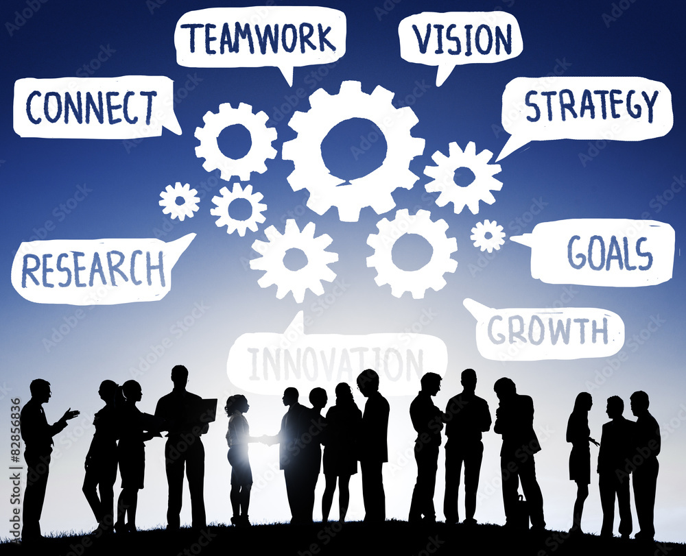 Teamwork Connect Strategy Vision Together Gear Concept Teamwork Connect Strategy Vision Together Gear Concept