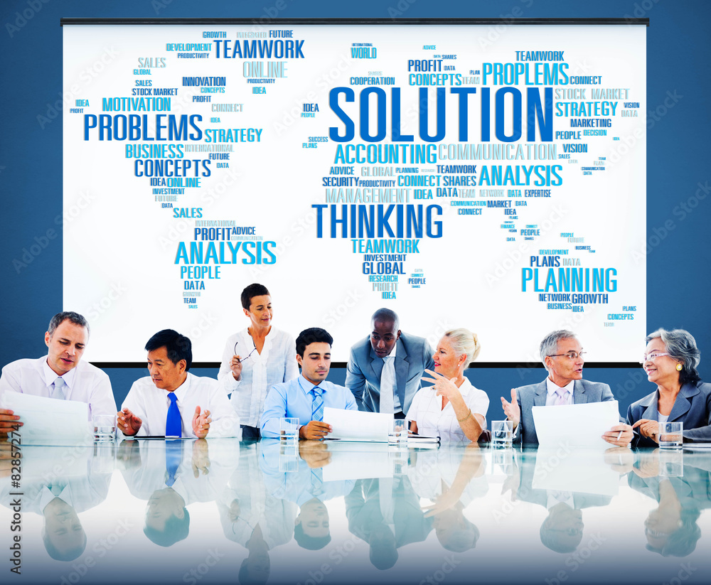 Solution Success Sloved Decision Strategic Progress Concept Solution Success Sloved Decision Strategic Progress Concept