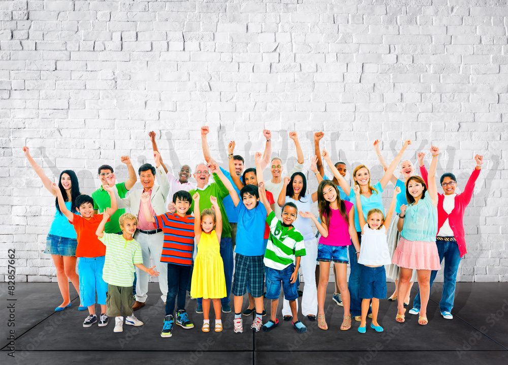 Fototapeta premium Community Togetherness Multiethnic Cheerful Happiness Concept