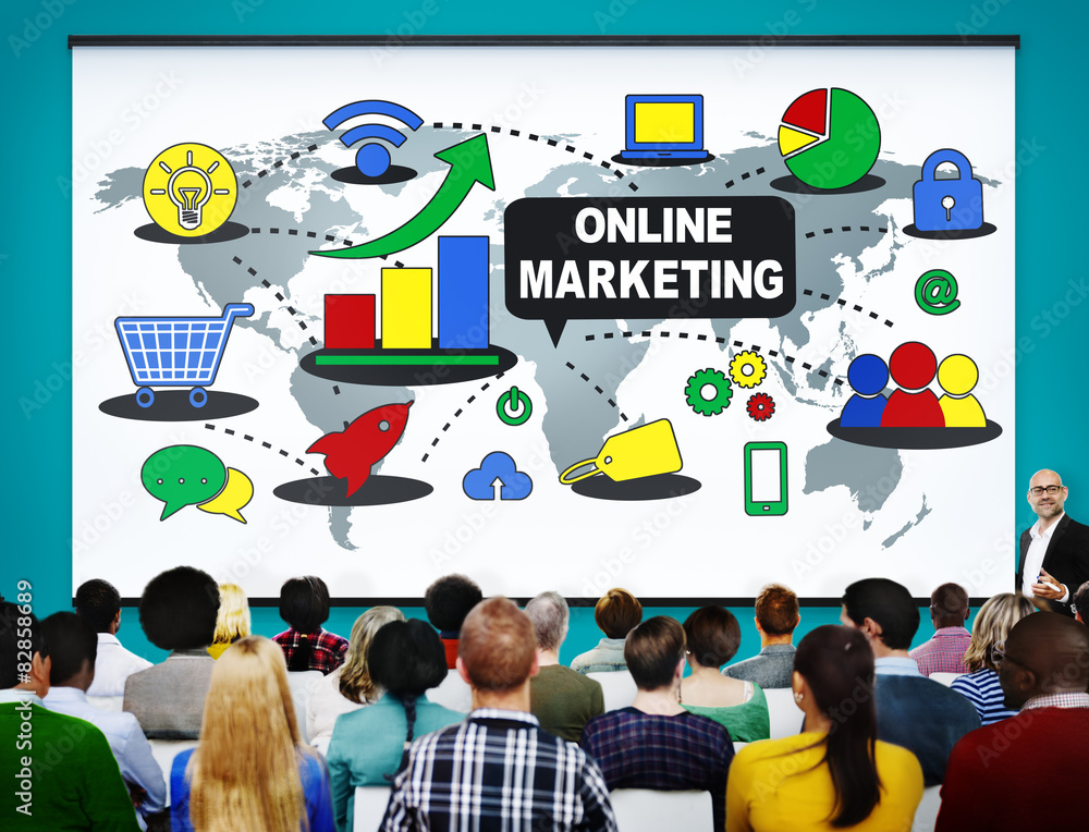 Fototapeta premium Online Marketing Promotion Branding Advertisement Concept