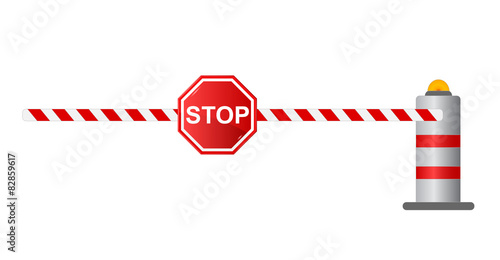Stop road barrier, vector