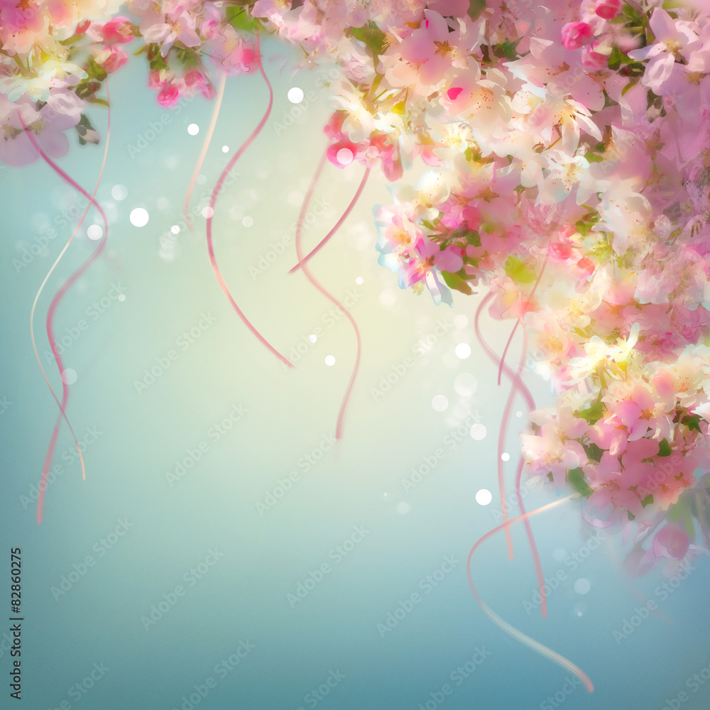 Fototapeta premium Spring Cherry Blossom Wedding Background