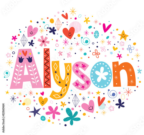 Alyson female name decorative lettering type design