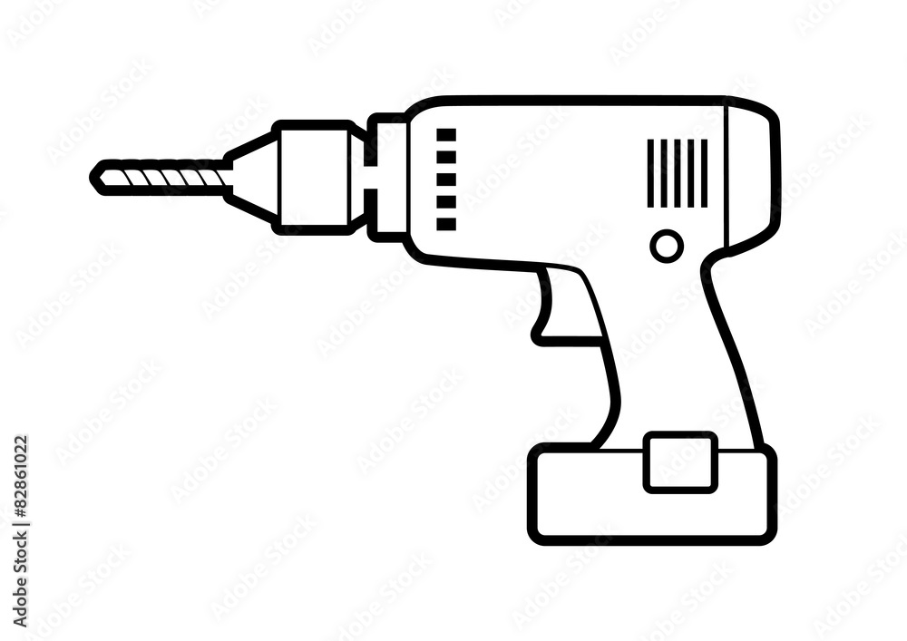 Drill icon on white background