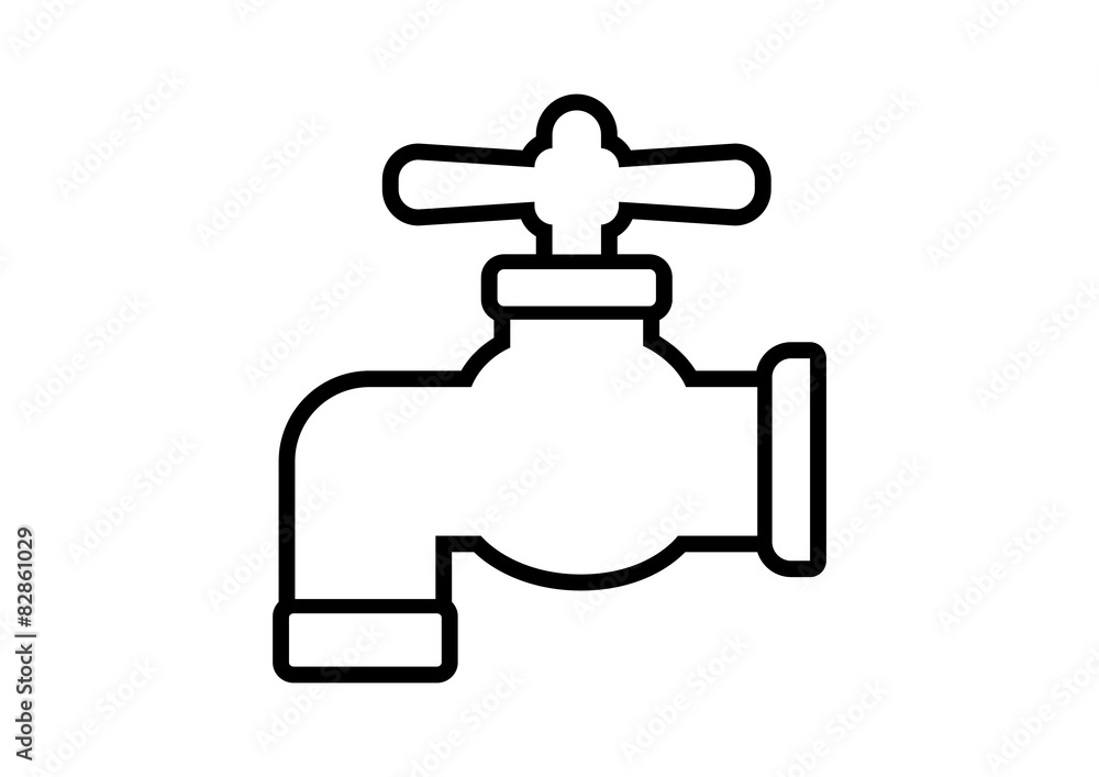 Faucet vector icon on white background