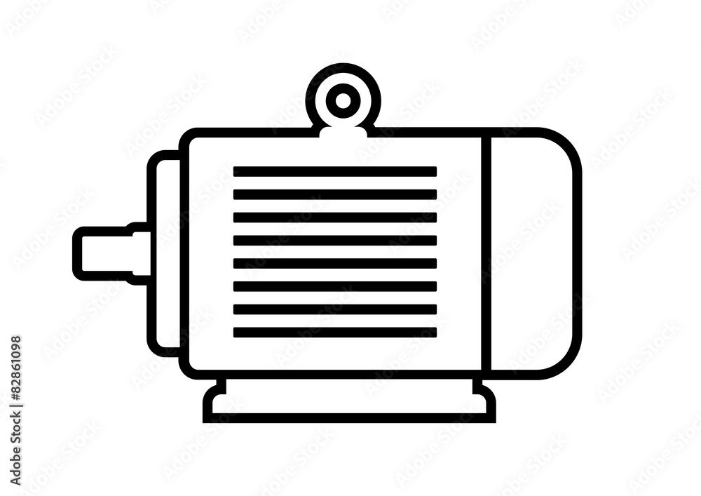 Electric motor icon on white background Electric motor icon on white background