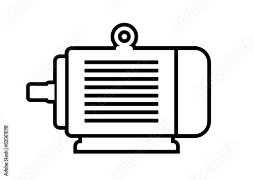 Electric motor icon on white background