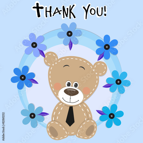 Bear with flowers