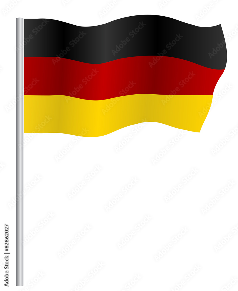 Obraz premium German flag on pole, vector