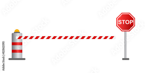 Stop road barrier, vector