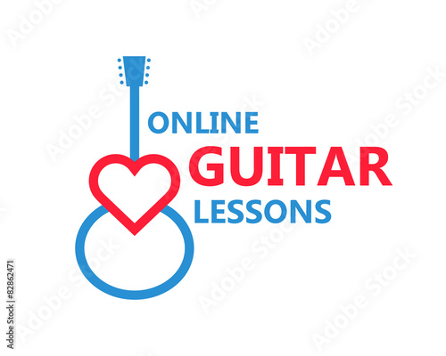 Vector heart guitar logo