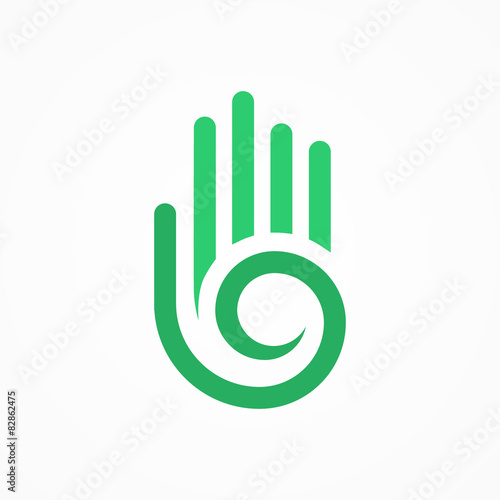 Vector hand with a spiral symbol