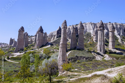 bizarre rock formations of Cappadocia, Turkey