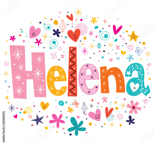 Helena girls name design decorative lettering type photo