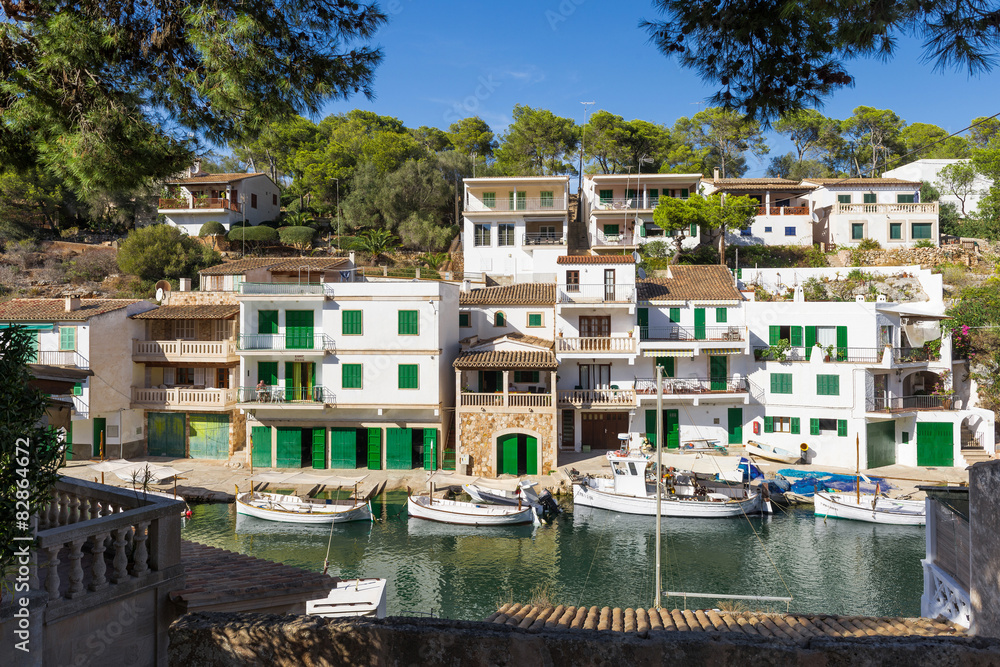 Mediterrane Küste, Häuser am Hafen, Cala Figuera, Mallorca   
