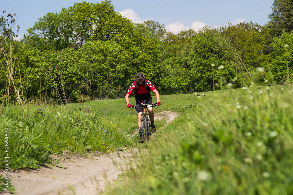 Fototapeta premium Mountain biking