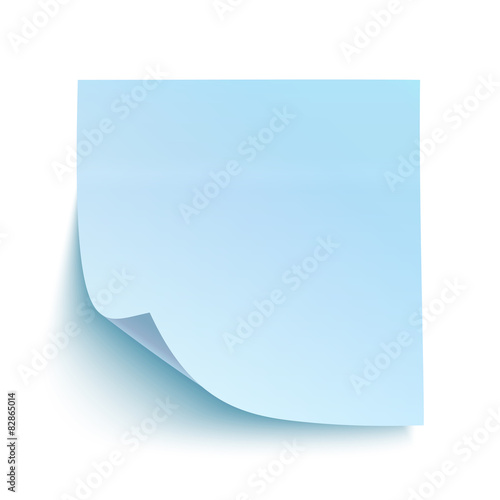 Blue sticky note.
