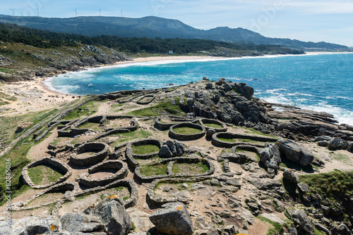 Canvastavla Castro de Baroña and Atlantic Ocean in Galicia