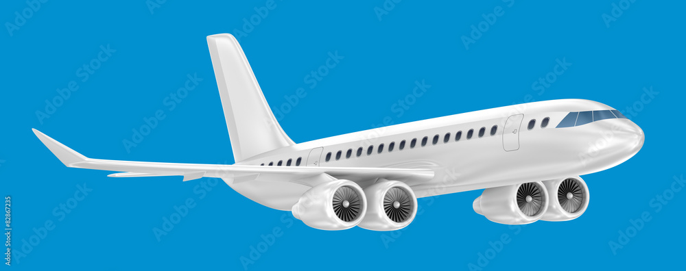 Airplane isolated on blue. My Own Design