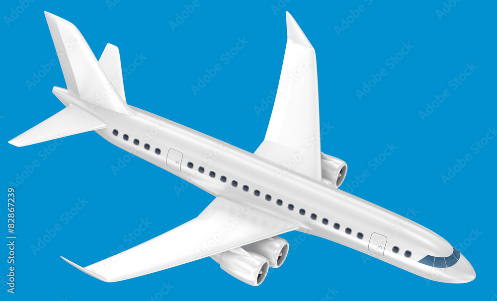 Airplane isolated on blue. My Own Design