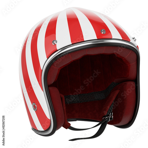 Motorcycle helmet red white photo