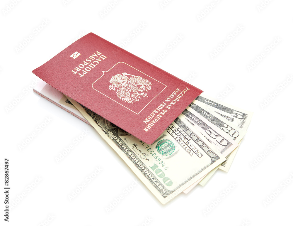 Russian passport with American dollars Russian passport with American dollars