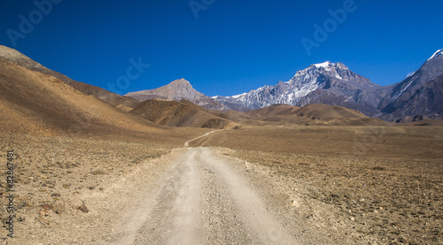 Tibetan Plateau between the villages Jhong and Kagbeni
